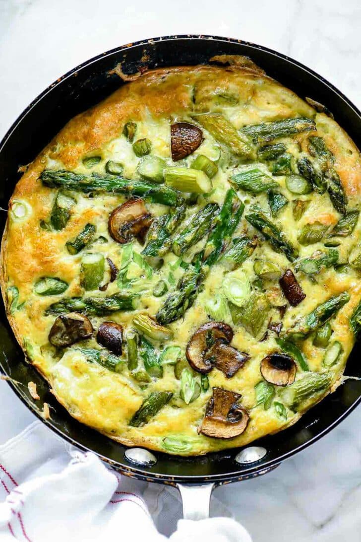 Asparagus and Mushroom Frittata with Goat Cheese Frittata from foodiecrush.com on foodiecrush.com