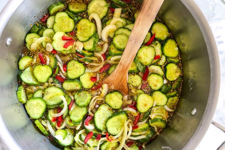 Canning Bread and Butter Pickles ingredients foodiecrush.com