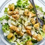 Classic Caesar Salad foodiecrush.com #caesar #salad #recipe #healthy #croutons #easy #dressing