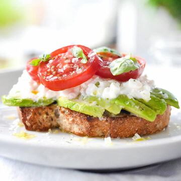 Caprese Avocado Toast | foodiecrush.com