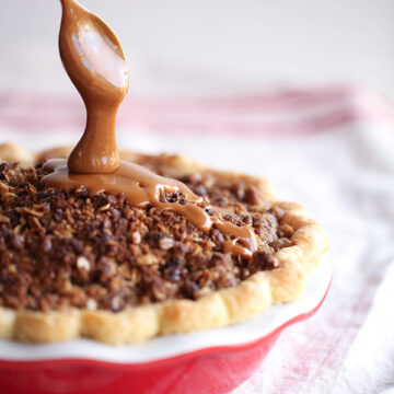 Caramel Apple Pie with a crumble crust is a new family fave | FoodieCrush.com