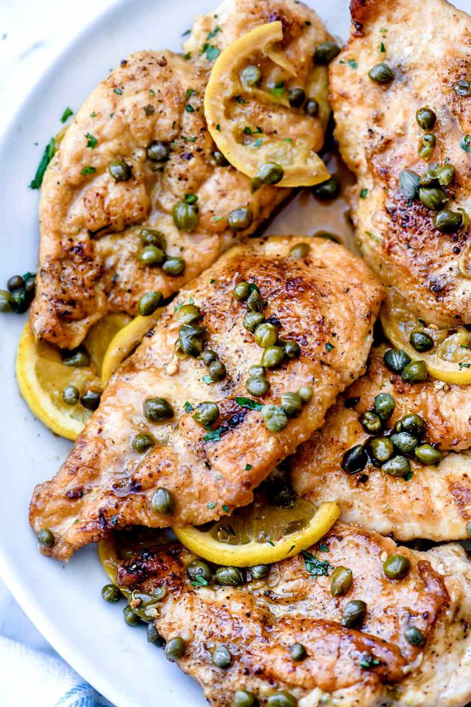 Chicken Piccata Recipe foodiecrush.com #healthy #easy #lemon #recipes #chicken