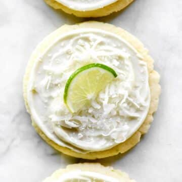 Coconut and Lime Frosted Soft Sugar Cookies | foodiecrush.com #cookies #easy #recipes #sugar #christmas