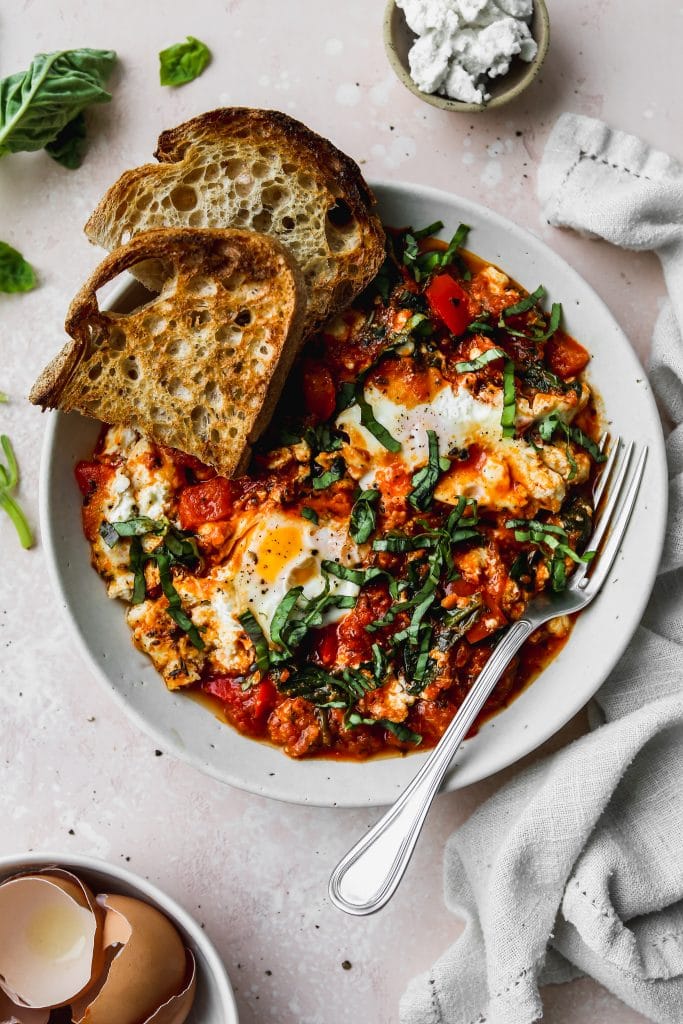 Easy Stovetop Shakshuka (No Oven) from walderwellness.com on foodiecrush.com