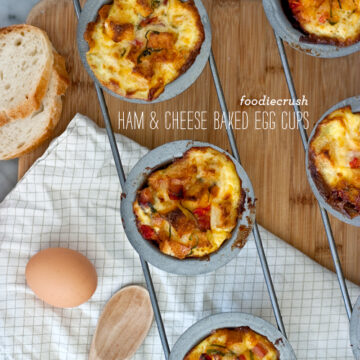 FoodieCrush Magazine Baked Ham and Cheese Egg Cups