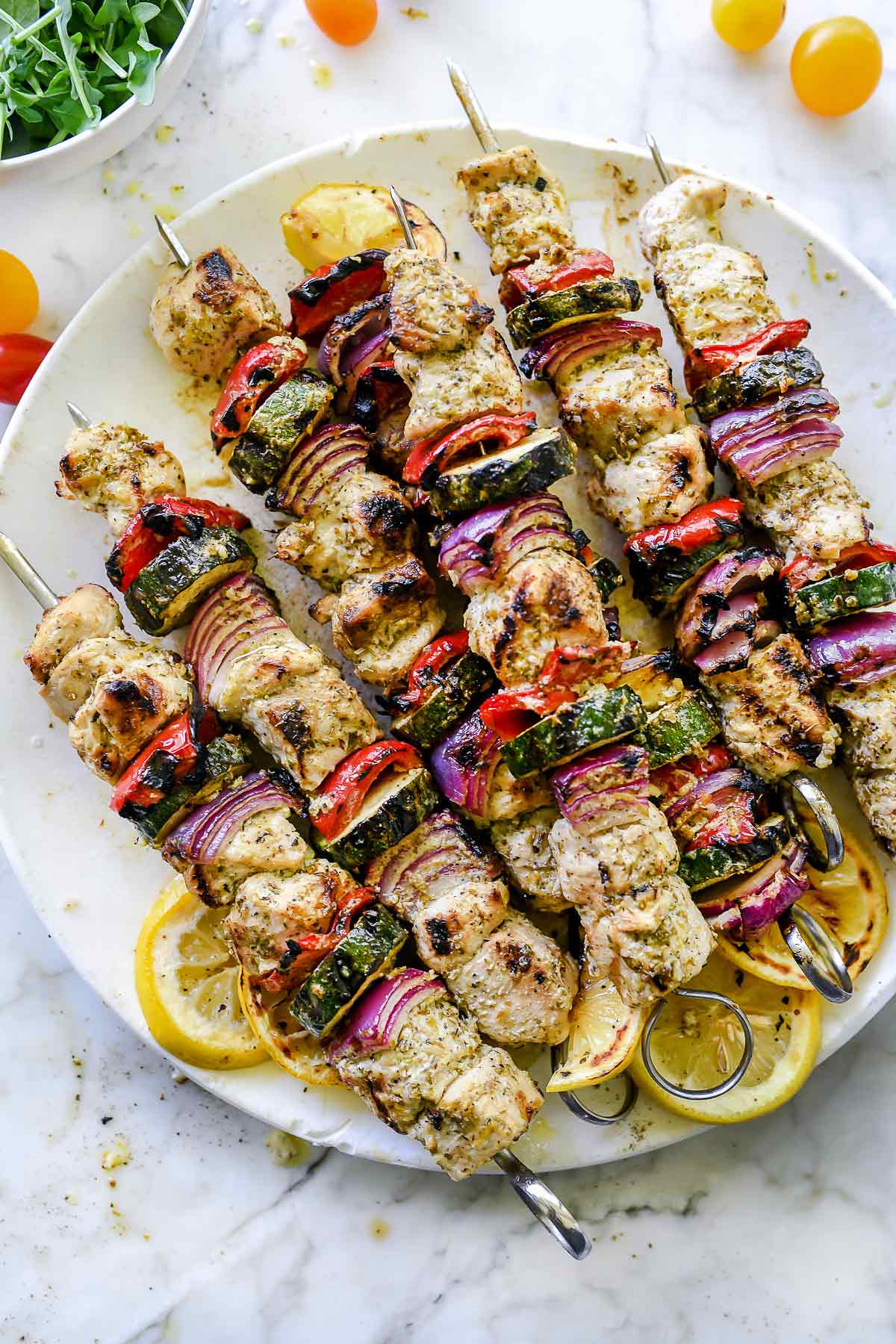 Greek Chicken Kebabs | foodiecrush.com #chicken #grill #chicken #kebab