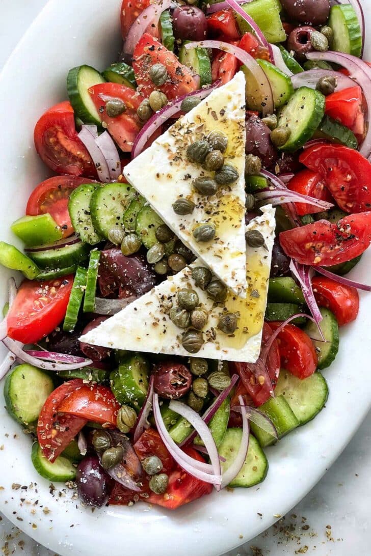 Horiatiki Greek Salad foodiecrush.com