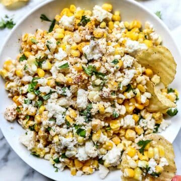 Mexican Corn Dip | foodiecrush.com #recipe #corn #dip #mexican #cold #hot #easy