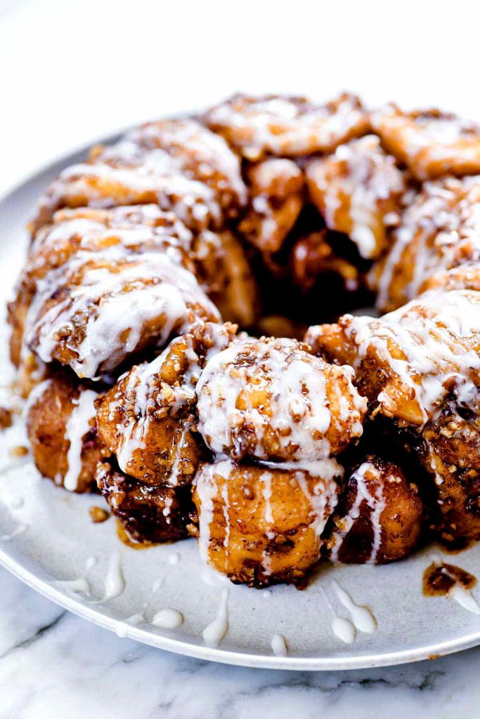 Easy Instant Pot Monkey Bread Recipe | foodiecrush.com #monkeybread #cinnamonroll #easy #recipe #rhodes