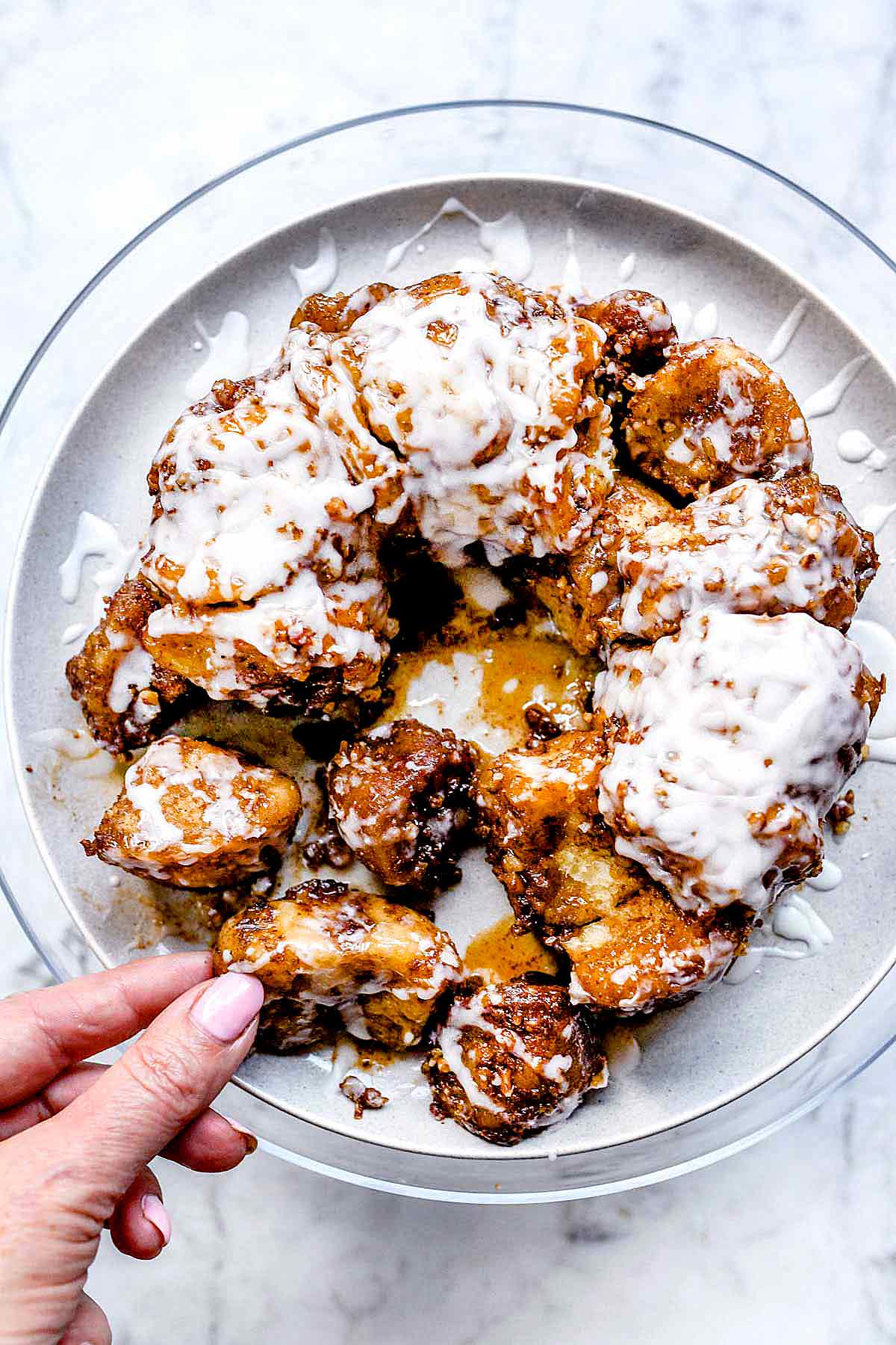 Easy Instant Pot Monkey Bread Recipe | foodiecrush.com #monkeybread #cinnamonroll #easy #recipe #rhodes