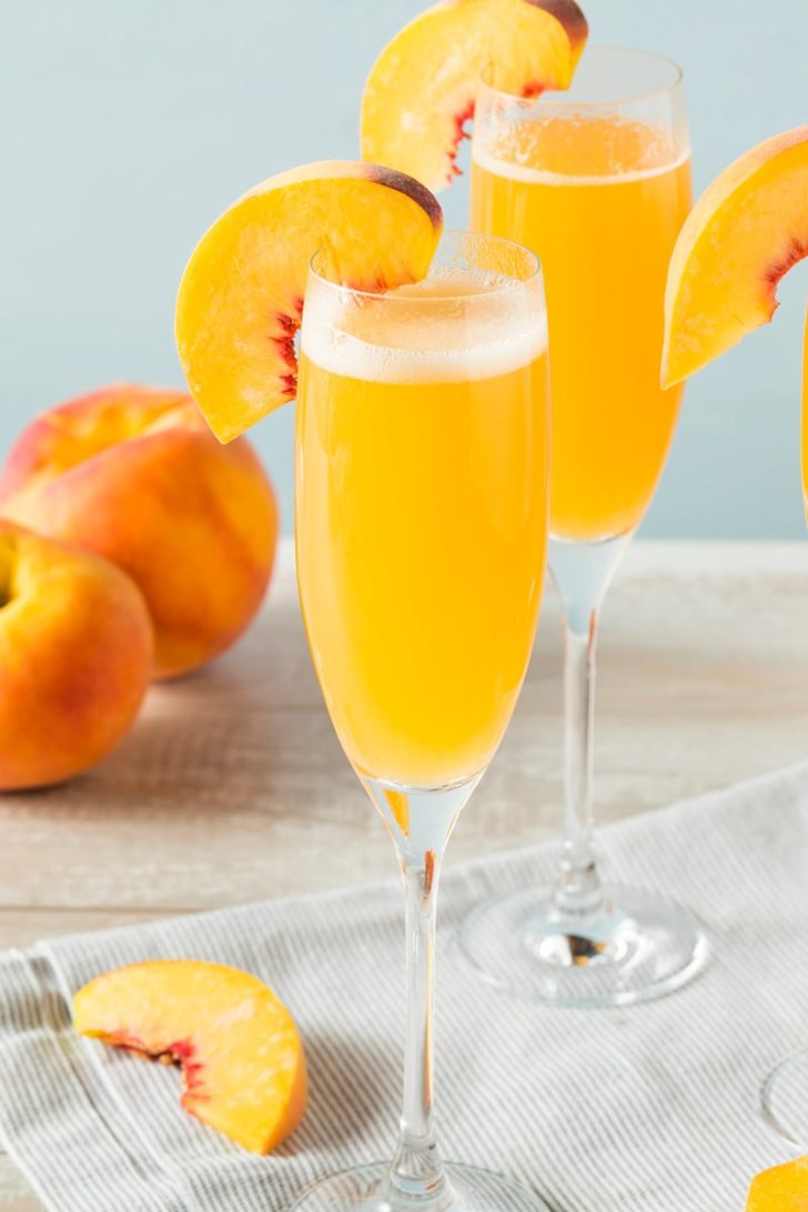 Prosecco Peach Bellini from irenamacri.com on foodiecrush.com