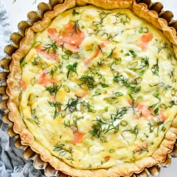 Easy Puff Pastry Salmon Quiche | foodiecrush.com