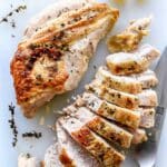 Juicy Roast Turkey Breast Recipe | foodiecrush.com #turkey #roasted #oven #breast #recipes