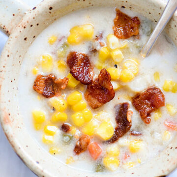 Slow Cooker Corn Chowder | foodiecrush.com