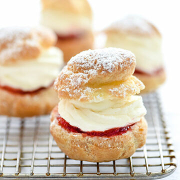 Strawberry Cheesecake Cream Puffs | foodiecrush.com