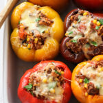 Stuffed Bell Peppers Recipe on foodiecrush.com