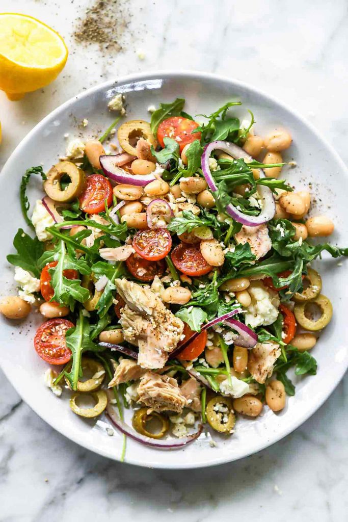 Tuscan Tuna and White Bean Salad | foodiecrush.com #salad #healthy #recipes #tuna #tuscan